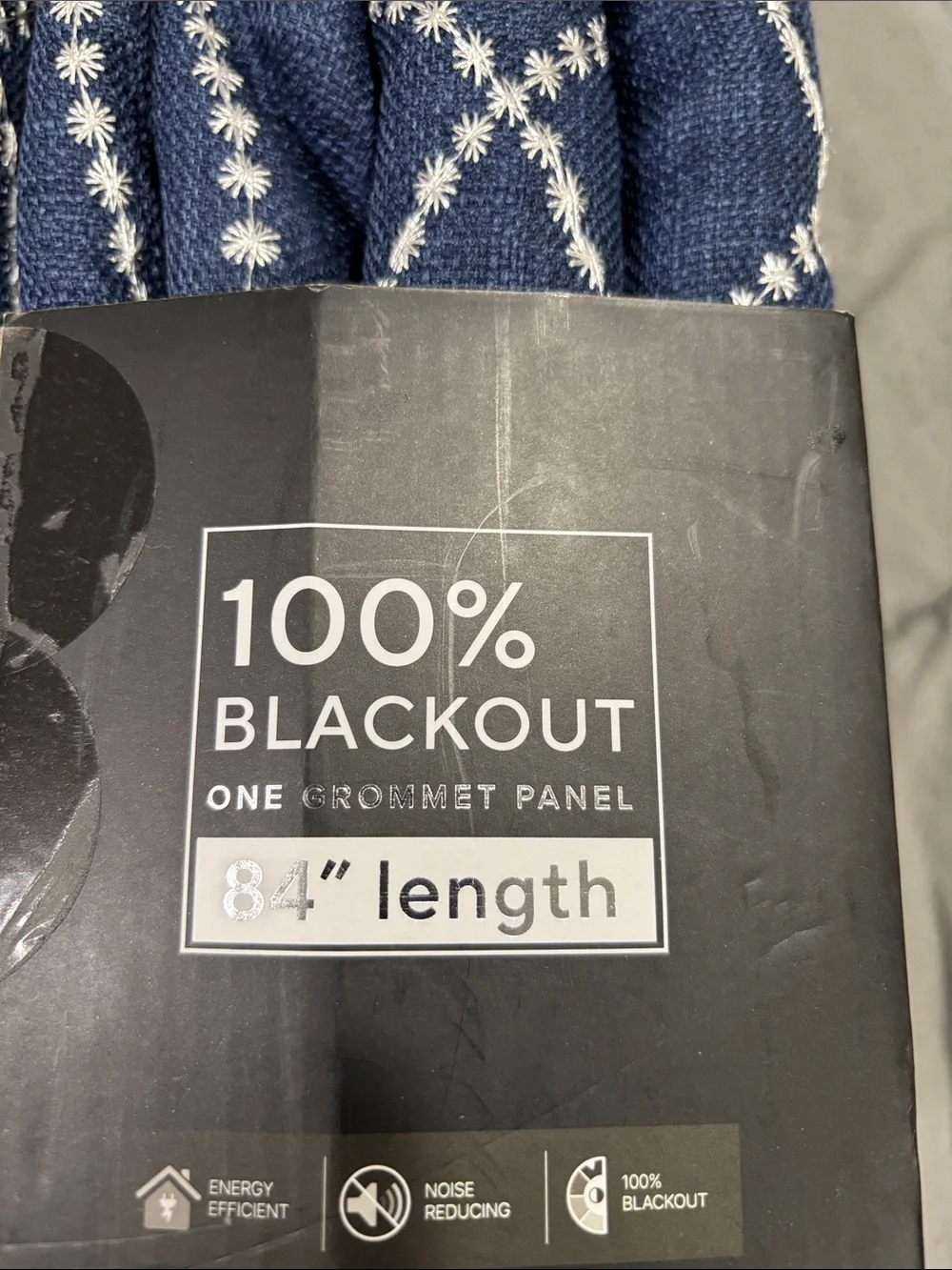 Navy Blue Blackout Grommet Curtain Panel